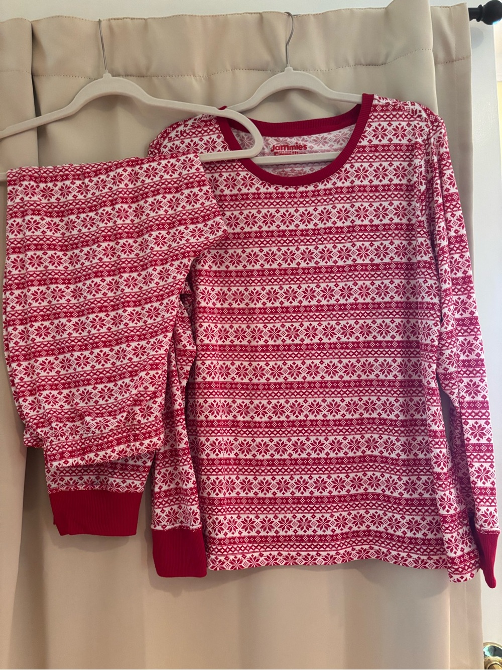 JAMmies Families Red Fair Isle Long Sleeve Pajama Set
